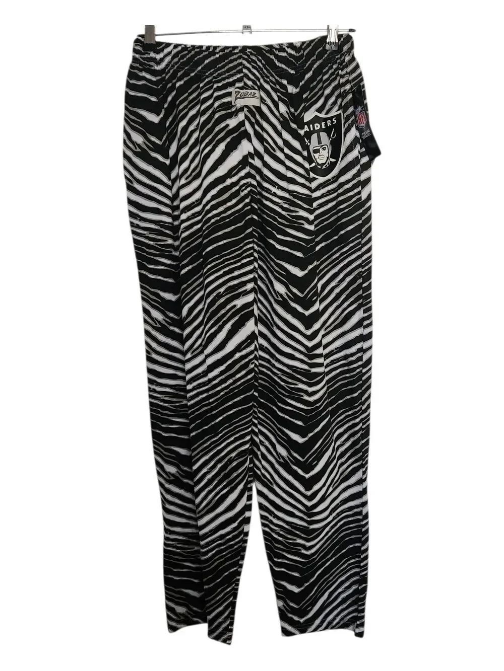 Zubaz Mens - Unisex Pullon Elastic Waist Las Vegas Raiders Patterned Pants Med